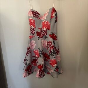 Floral Strapless Dress